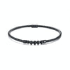 NC441 Stainless Steel Magnet Clasp Lava Stone Leather Collar Necklace(Circumference 44cm)