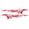 2 PCS/Set D-964 Skull Flame Pattern Car Modified Decorative Sticker(Red)