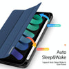 For iPad mini 6 DUX DUCIS Domo Series Horizontal Flip Magnetic TPU + PU Leather Tablet Case with Three-folding Holder & Pen Slot(Blue)