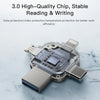 16GB Yesido FL15 USB + 8 Pin + Mirco USB + Type-C 4 in 1 USB Flash Drive with OTG Function