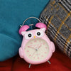 3 Inch Children Cartoon Owl Luminous Silent Bedside Snooze Small Alarm Clock(Ink Green)