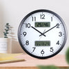 13 Inch Dual-screen LED Display Wall Clock Living Room Temperature And Humidity Calendar Multi-function Clock(Black)