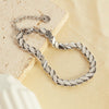 OPK GS1490 Simple Chain Stainless Steel Bracelet, Color: Steel Color