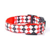 LED Dog Collar, Red Plaid, L (45-52cm), USB Rechargeable