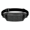 Outdoor Running Cell Phone Waist Pack Men And Women Waterproof Sports Gear, Style: Single Zipper Hemp Black