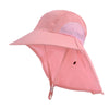 1039 Summer Children Fisherman Hat Large Brim Shawl Sun Hat(Pink)