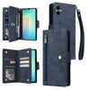 For Samsung Galaxy A06 4G Rivet Buckle 9 Cards Three Fold Leather Phone Case(Blue)