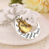 Half-Moon-Shaped Alloy Plated Pendant Necklace With Greetings Engraved At The Backside For Family, Diameter 3cm, Perimeter 9.4cm(Silver+Gold For daughter)