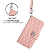 For Redmi 10A / 9C Rhombic Texture Flip Leather Phone Case with Lanyard(Coral Pink)