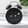 3304T Bedroom Bedside Multifunctional Bell Metal Alarm Clock With Night Light(Black)