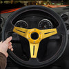 35cm PU Racing Sport Hand Wheel Car Modified Steering Wheel(Gold)