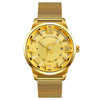 SKMEI 9166 Fashion Men Business Watch 30m Waterproof Metal Quartz Wristwatch(Gold)