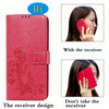 For  Alcatel 1S (2020) Four-leaf Clasp Embossed Buckle Mobile Phone Protection Leather Case with Lanyard & Card Slot & Wallet & Holder Function(Magenta)