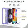 For LG Velvet PC + Rubber 3-layers Shockproof Protective Case with Rotating Holder(Purple)