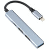 S-209 3 in 1 8 Pin Male to Dual USB 2.0 + USB 3.0 Female Adapter HUB(Silver Grey)