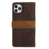 For iPhone 11 Pro Grid Stitching Leather Phone Case with Lanyard(Brown)