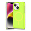 For iPhone 14 Plus Shockproof MagSafe Armor PC Hybrid TPU Phone Case(Fluorescent Green+Gray)