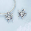 S925 Sterling Silver Platinum Plated Hollow Butterfly Pattern DIY Beads(BSC969)