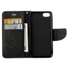 For  iPhone 8 & 7   Pressed Flowers Butterfly Pattern Horizontal Flip Leather Case with Holder & Card Slots & Wallet(Black)
