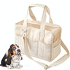 Cat Carrier Bag, Beige, Portable, Breathable, for Cats up to 5kg