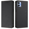 For Samsung Galaxy A04e 4G / F04 RC01 Dual-Folded Magnetic Suction RFID Leather Phone Case(Black)