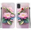 For Samsung Galaxy A21s Crystal Texture Colored Drawing Leather Phone Case(Lotus)