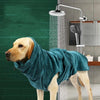 Absorbent Dog Bathrobe Towel, XXL, Turquoise Green