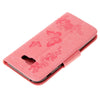 For Galaxy A5 (2017) / A520 Butterflies Embossing Horizontal Flip Leather Case with Holder & Card Slots & Wallet & Lanyard (Pink)