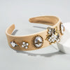 Bee Inlaid Rhinestone Headband Pearl Headband Widen Brim Headband(Yellow)