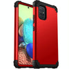 For Samsung Galaxy A71 5G 3 in 1 Shockproof PC + Silicone Protective Case(Red + Black)