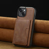 For iPhone 14 / 13 LC.IMEEKE L5 Series Detachable RFID Card Bag Magsafe Phone Case(Brown)