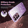 For Samsung Galaxy S22 Ultra 5G Gradient Glitter Flower All-inclusive Phone Case(Purple)