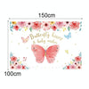 1.5m X 1m Butterfly Pattern Photography Backdrop Birthday Party Decoration Background Cloth(MDZ00509)