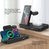 For Samsung Series 3 in 1 15W Earphones/Phones/Watch Fold Wireless Charger Stand(Black)