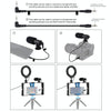 PULUZ 3 in 1 Vlogging Live Broadcast Smartphone Video Rig + Microphone +  4.7 inch 12cm Ring LED Selfie Light Kits with Cold Shoe Tripod Head for iPhone, Galaxy, Huawei, Xiaomi, HTC, LG, Google, and Other Smartphones(Blue)