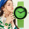 Simple Style Round Dial Matte Leather Strap Quartz Watch for Men / Women(Green)