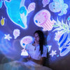 Doll Projection Night Light USB Charging Starry Sky Ocean Music Box, Spec: Standard Ver. 2.7W(Blue)