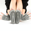 Non-slip Open Finger Yoga Sports Gloves+Five Finger Yoga Socks Set, Size: One Size(Open Toe Gray)