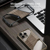 For iPhone 15 Aluminum Alloy Solid Wood Frameless Hollow Metal Phone Case(Dark Grey)