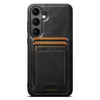 For Samsung Galaxy S25 5G Suteni H17 Oil Eax Leather MagSafe Detachable Wallet Phone Case(Black)