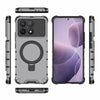 For Redmi K70 5G Grating Holder Shockproof Phone Case(Transparent Black)
