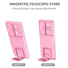 For Samsung Galaxy S25 Ultra 5G Stereoscopic Holder Sliding Camshield Phone Case(Pink)