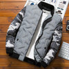 Men Jacket Winter Down Cotton Jacket Camouflage Baseball Jacket, Size: M(Grey)