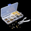 480pcs Copper Leather Hollow Cap Double-Sided Rivet Set With Punching Pliers