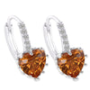 Cute Heart Real 925 Sterling Silver Cubic Zirconia Stone Earrings