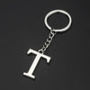 Double-Sided Three-Dimensional Plating Alphabet Keychain, Style: T