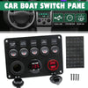 RV Yacht Car Combination Cat Eye Switch Dual USB Car Charging Control Panel With Voltmeter(Red Light)