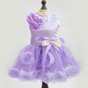Purple Rose Dog/Cat Dress, Size L - Breathable Summer Pet Clothes