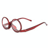 Makeup Magnifying Glass Presbyopic Glasses Flip Swivel Reading Glasses, Degree: +250(Wine Red)