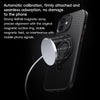 For iPhone 12 / 12 Pro Carbon Fiber MagSafe Phone Case with 360 Degree Rotating Holder(Black Blue)